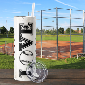 Baseball Love Ball 20oz Skinny Tumbler