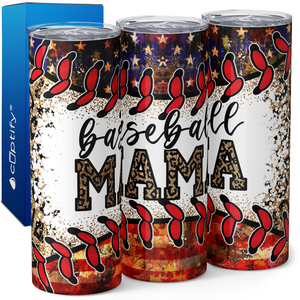 Baseball Mama Stars and Stripes 20oz Skinny Tumbler