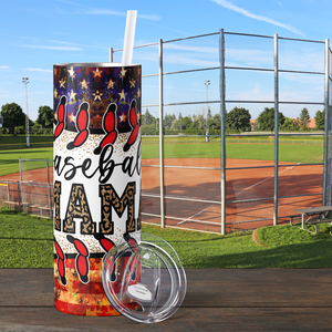 Baseball Mama Stars and Stripes 20oz Skinny Tumbler