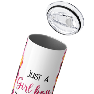 Just a Girl Boss on Leopard Print Sunflowers 20oz Skinny Tumbler