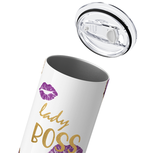 Lady Boss on Purple Marble 20oz Skinny Tumbler