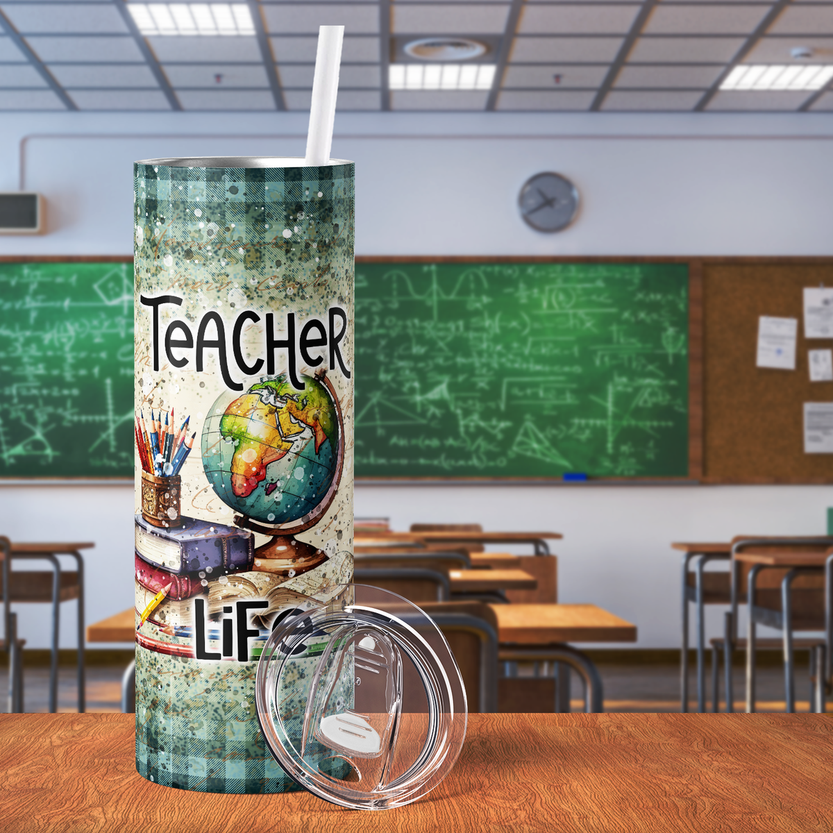 Retro Teacher Life 20oz Skinny Tumbler