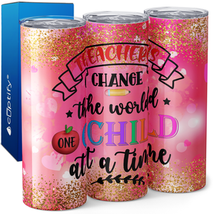 Teachers Change the Wolrd One Child at a Time 20oz Skinny Tumbler