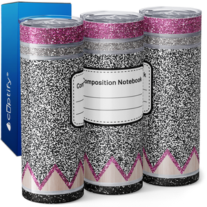 Personalized Composition Notebook 20oz Skinny Tumbler