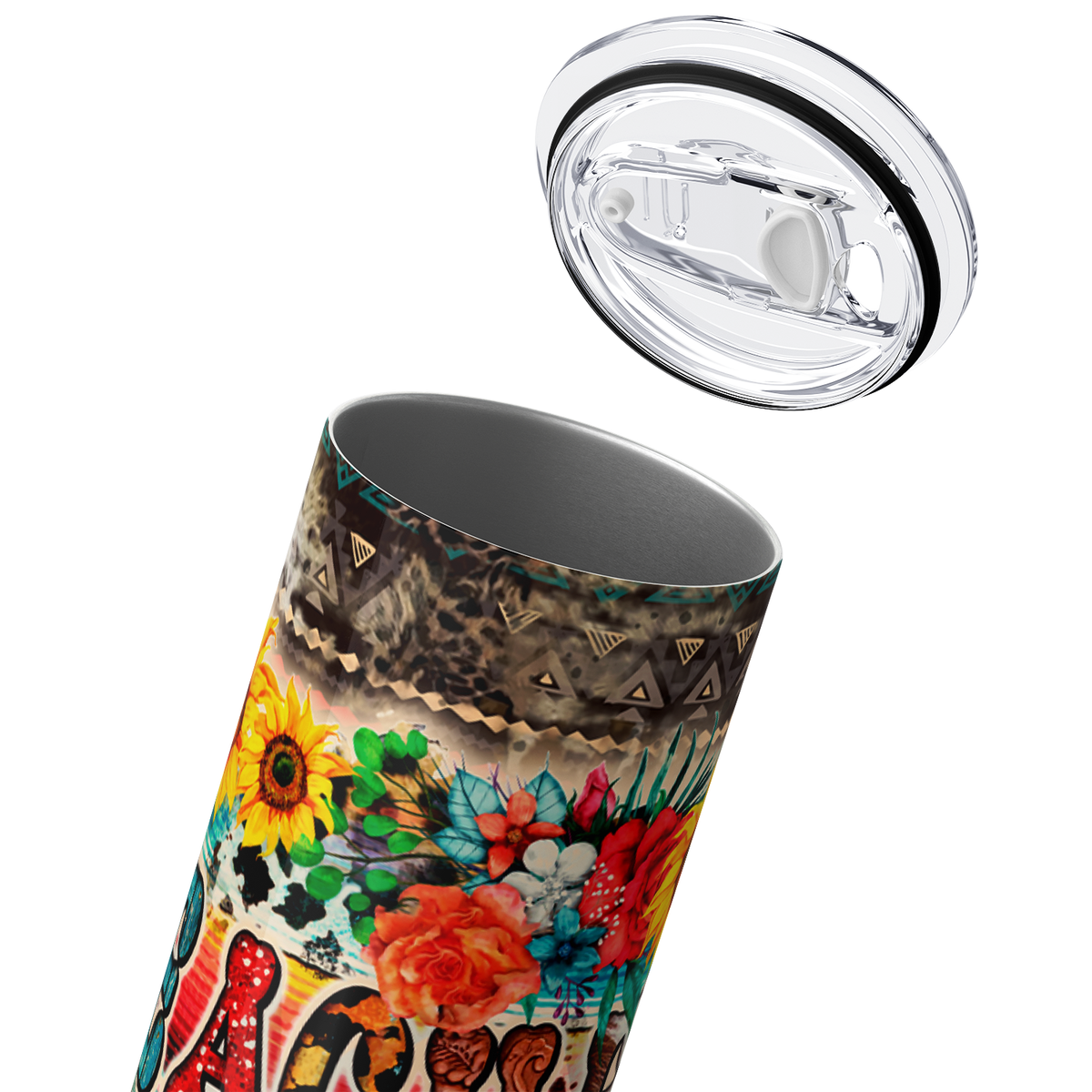 Teacher Life Crayons Kids and Caffeine 20oz Skinny Tumbler