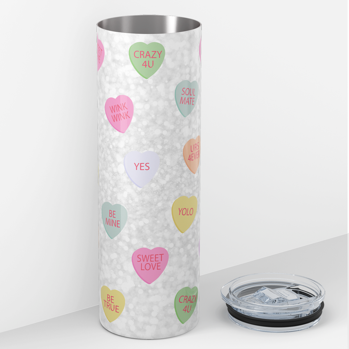 Sweet Heart Valentines Candy 20oz Skinny Tumbler