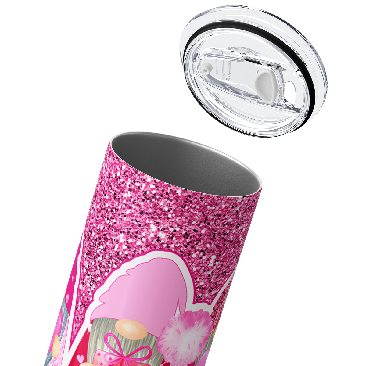 Be My Valentine Pink Glitter 20oz Skinny Tumbler
