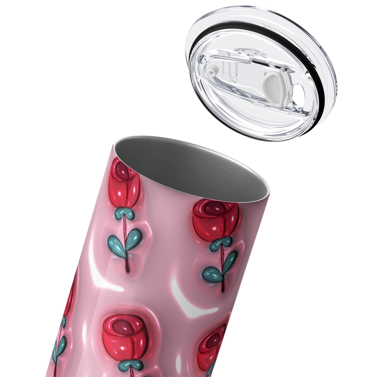 Inflated Valentine Red Roses 20oz Skinny Tumbler