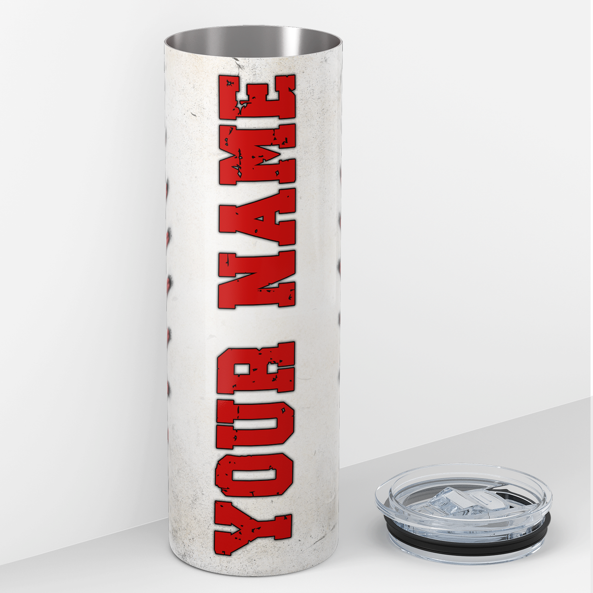 Personalized Distressed 20oz Skinny - Baseball