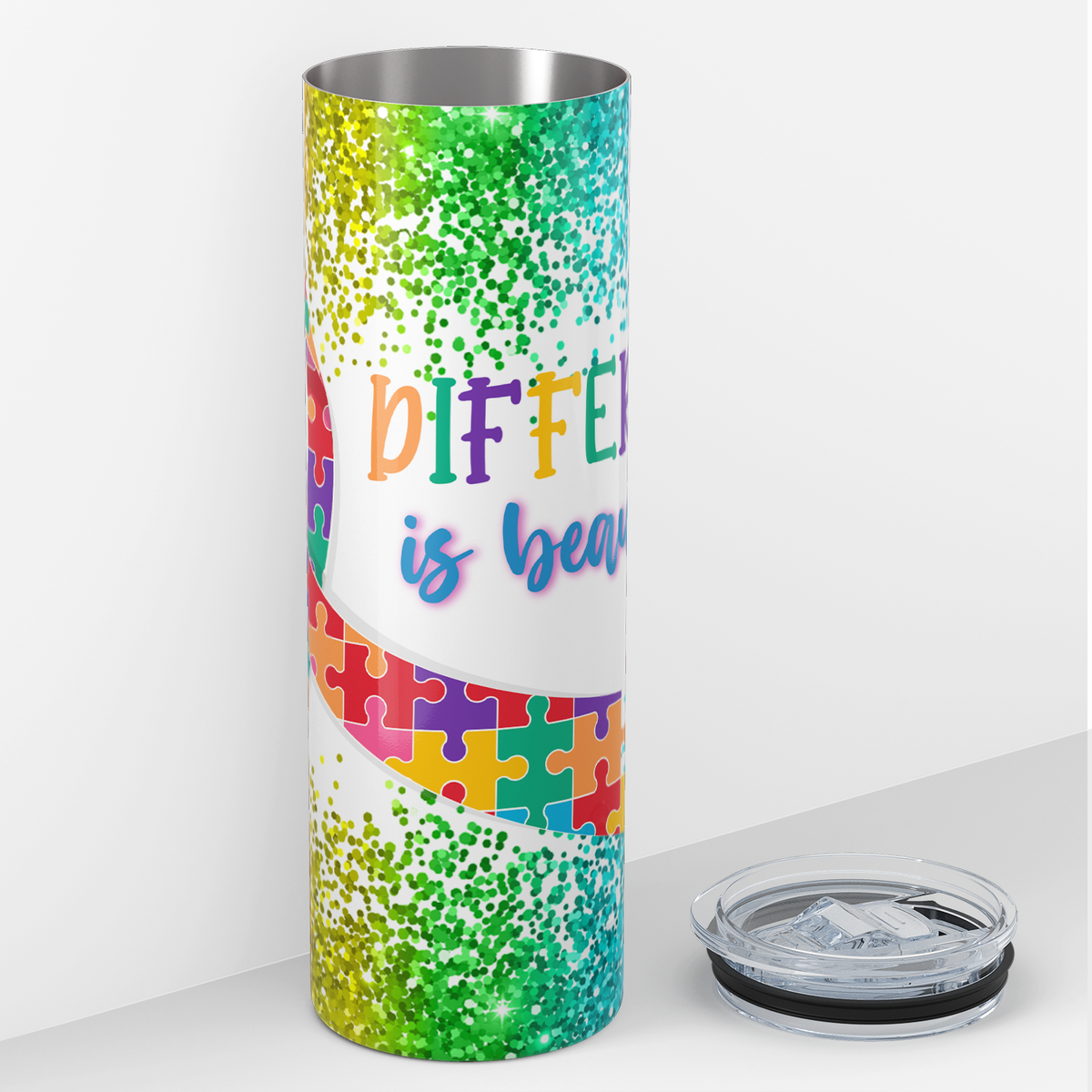 Different Is Beautiful Autism Awareness 20oz Skinny Tumbler