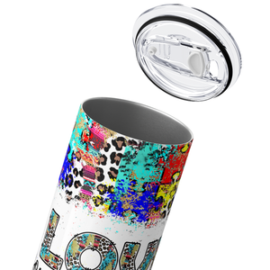 I Love Someone with Autism Leopard Print 20oz Skinny Tumbler