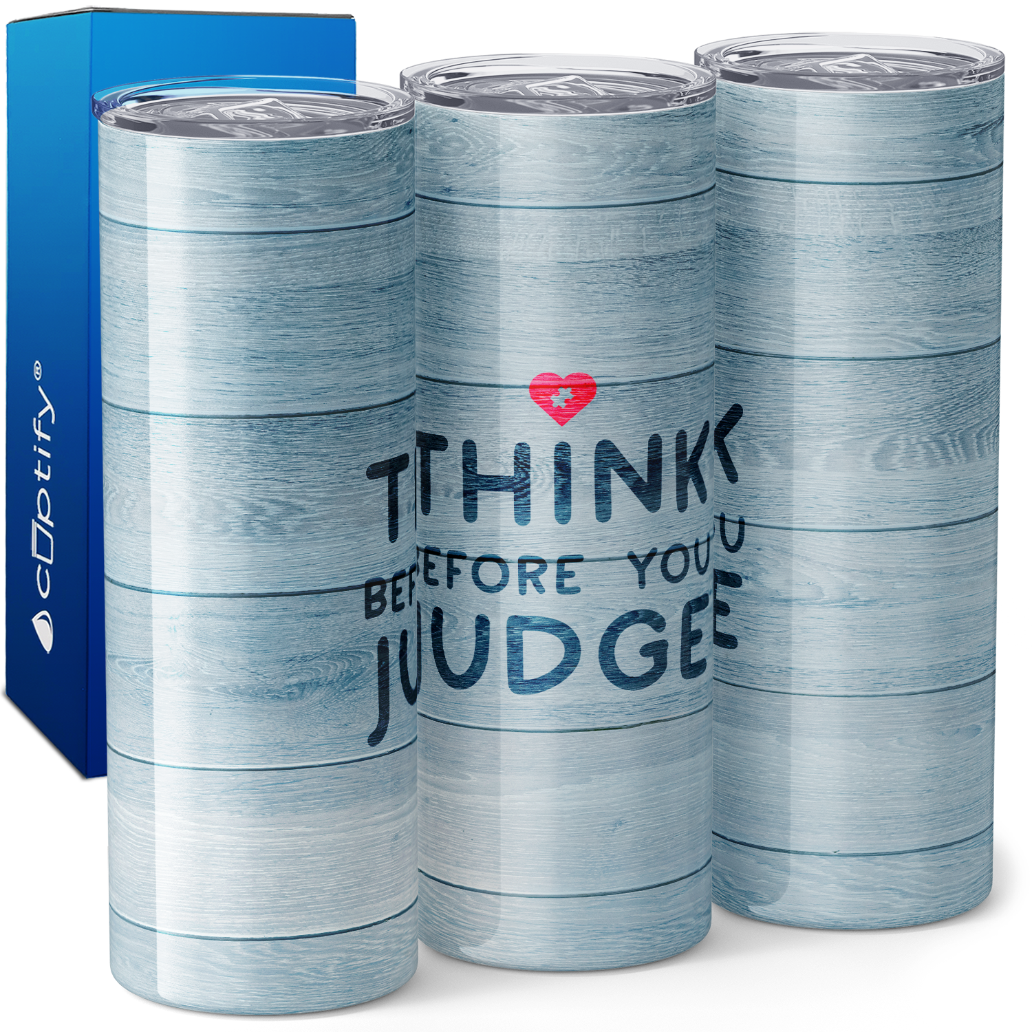 Think Before You Judge 20oz Skinny Tumbler