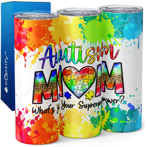 Autism Heart Mom 20oz Skinny Tumbler