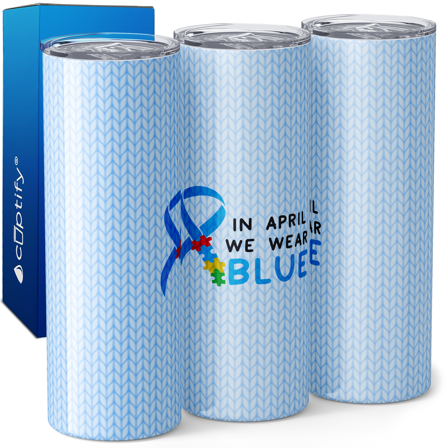In April we Wear Blue 20oz Skinny Tumbler