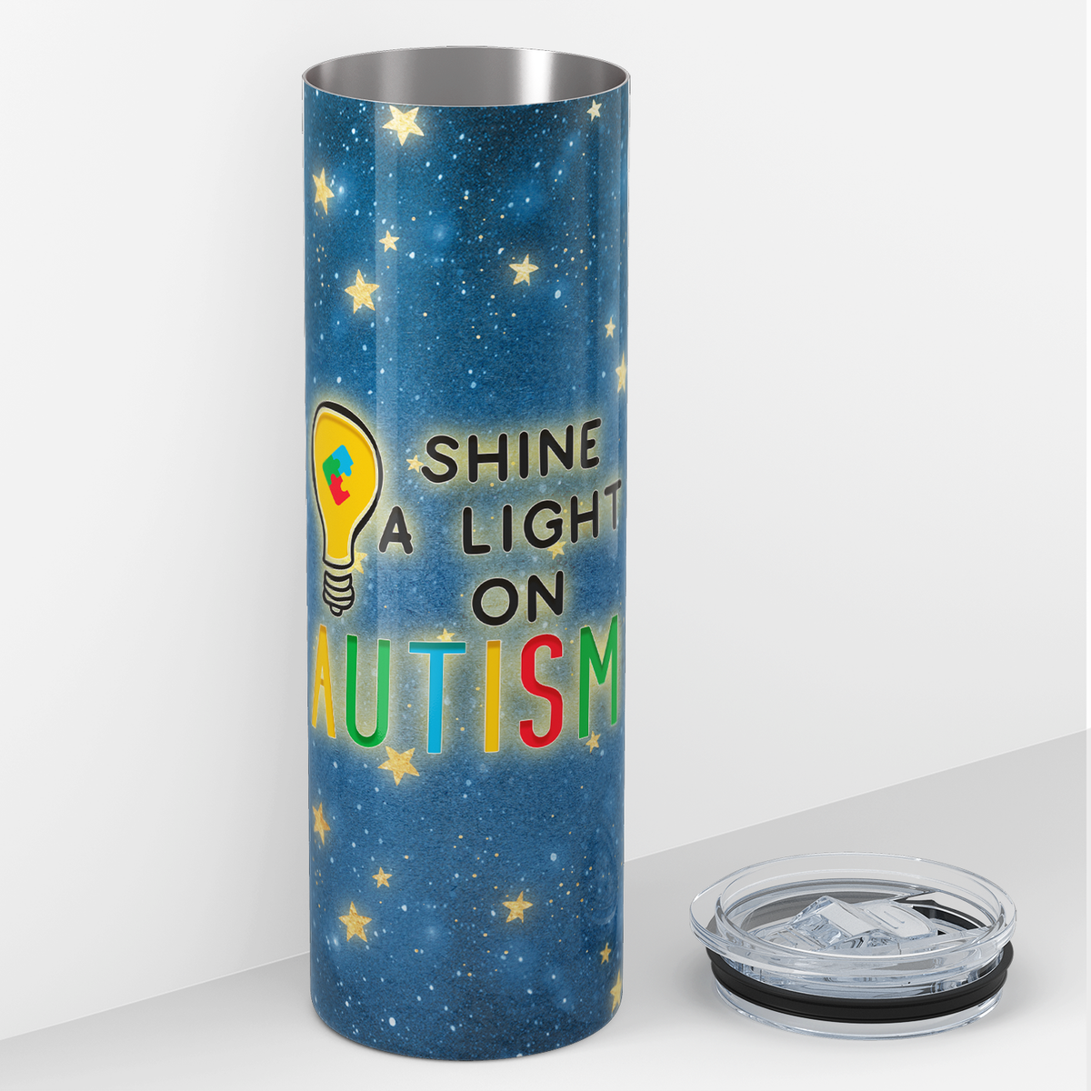 Shine A Light on Autism 20oz Skinny Tumbler
