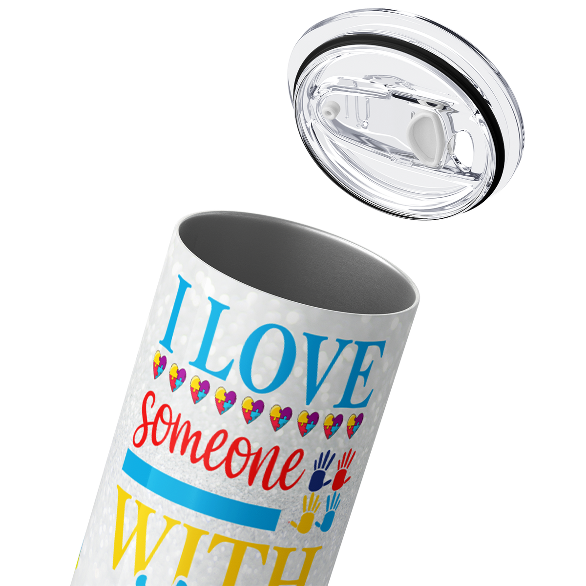 I Love Someone with Autism 20oz Skinny Tumbler