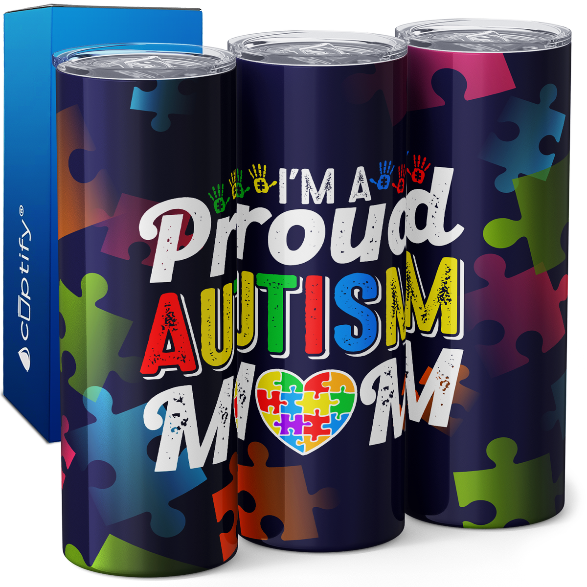 I'm a Proud Autism Mom 20oz Skinny Tumbler