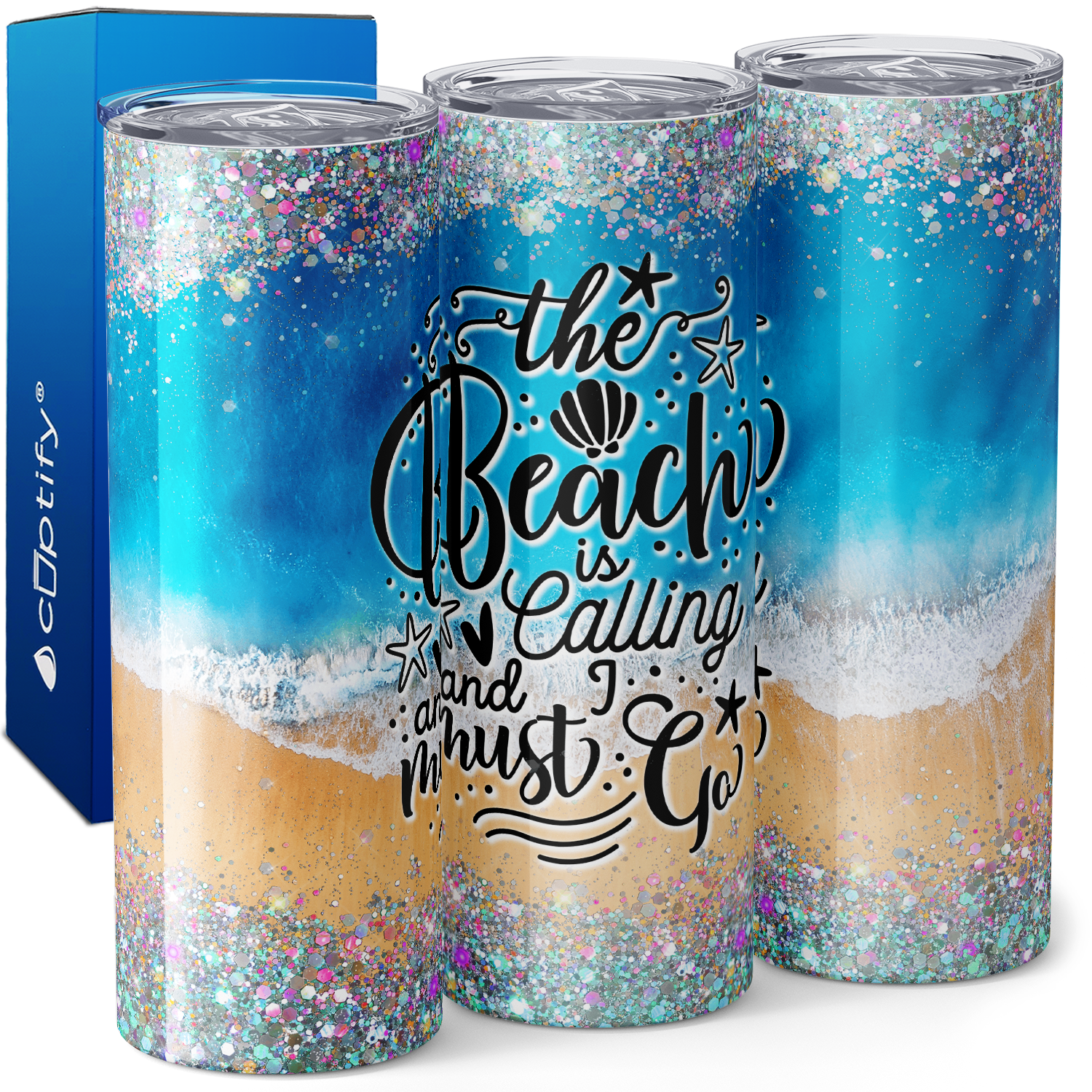 The Beach is Calling and I Must Go 20oz Skinny Tumbler