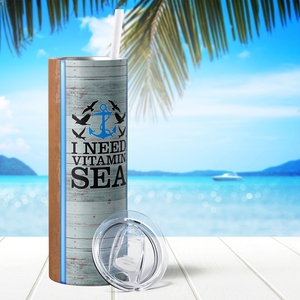 I Need Vitamin Sea Beach 20oz Skinny Tumbler