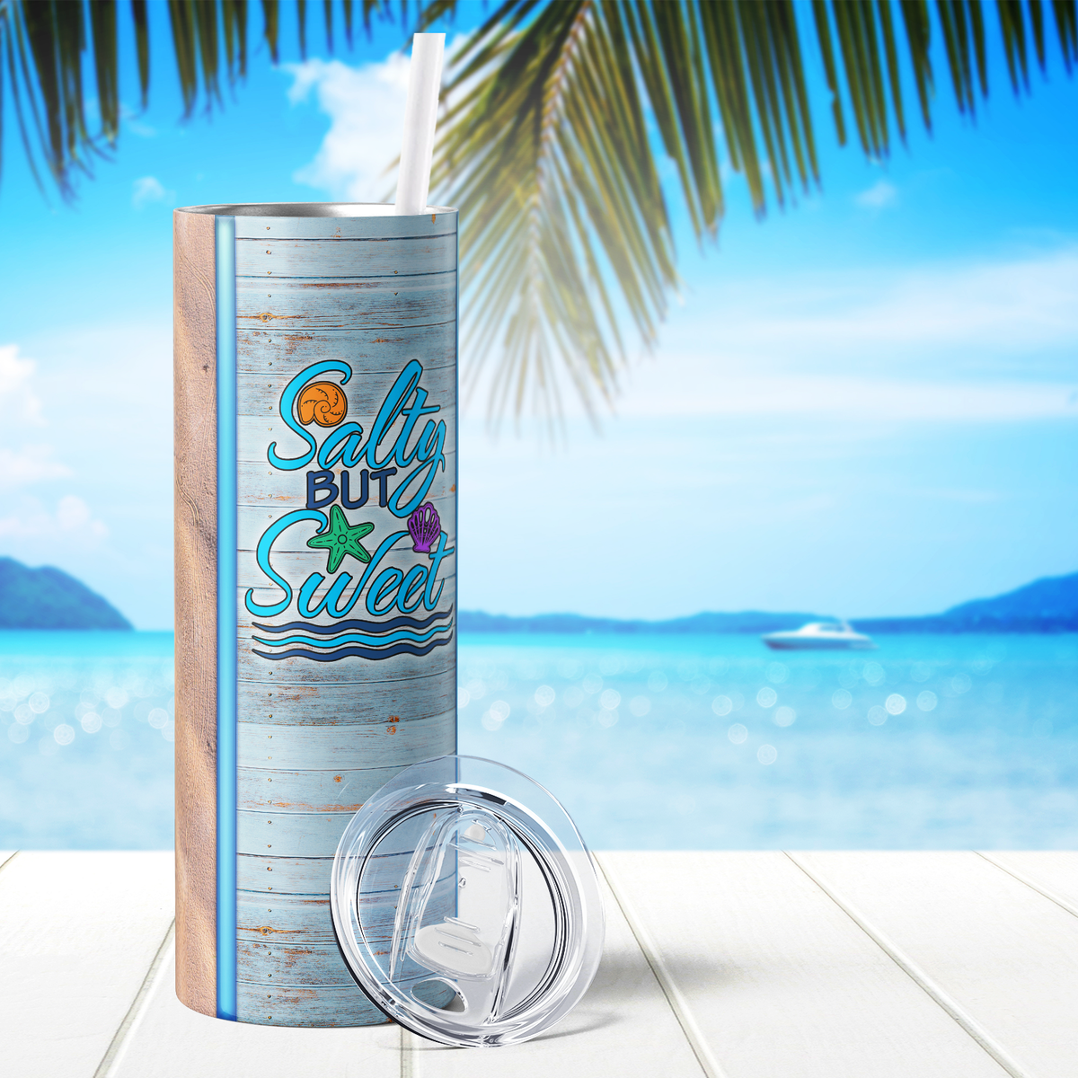 Salty but Sweet Beach Life 20oz Skinny Tumbler