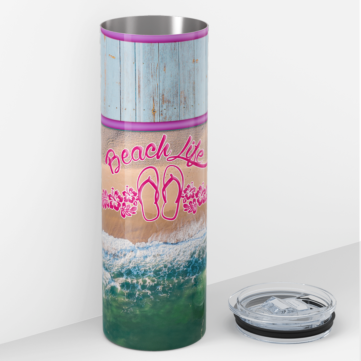 Beach Life Sandals 20oz Skinny Tumbler