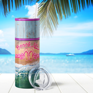 Beach Life Sandals 20oz Skinny Tumbler