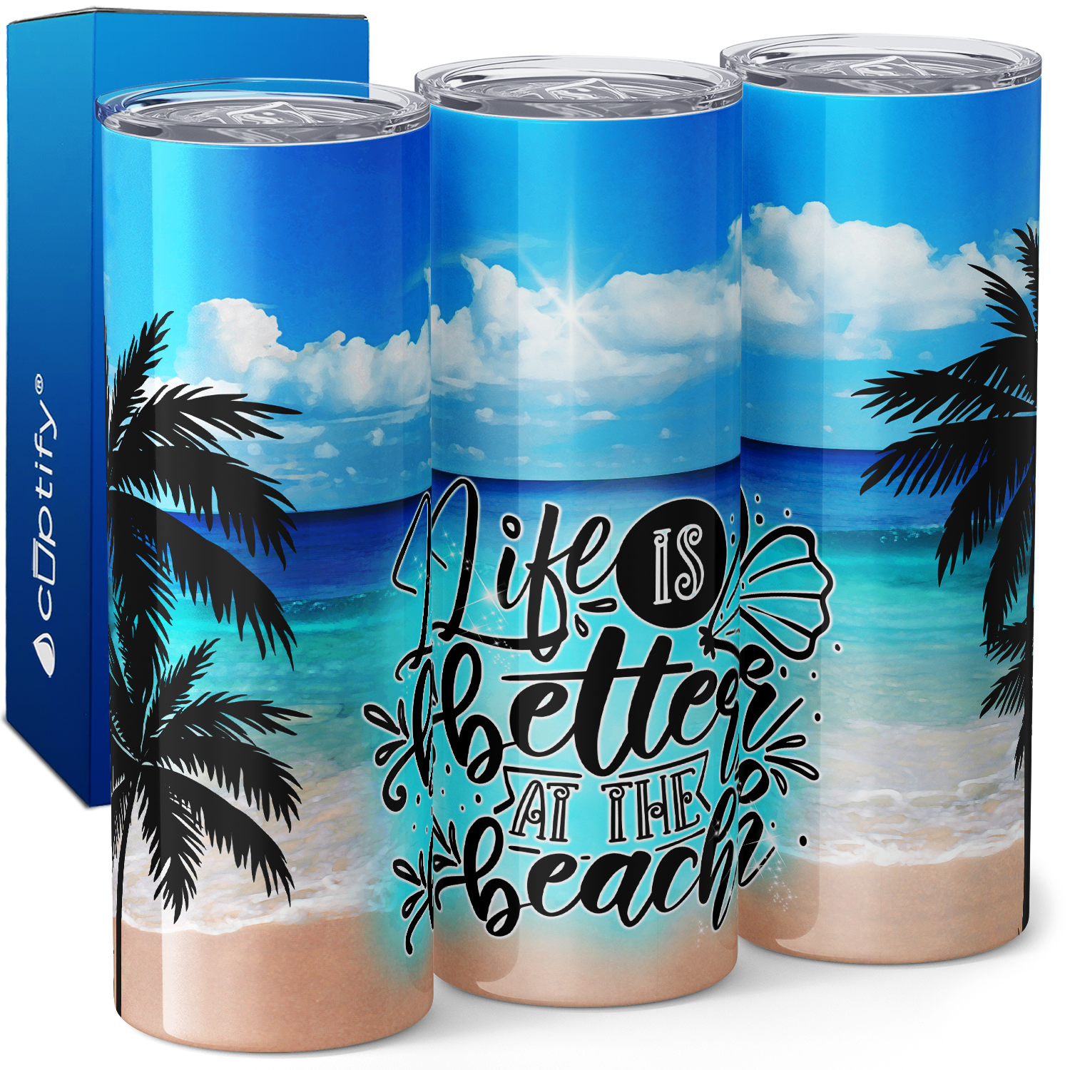 Life is Better at the Beach 20oz Skinny Tumbler