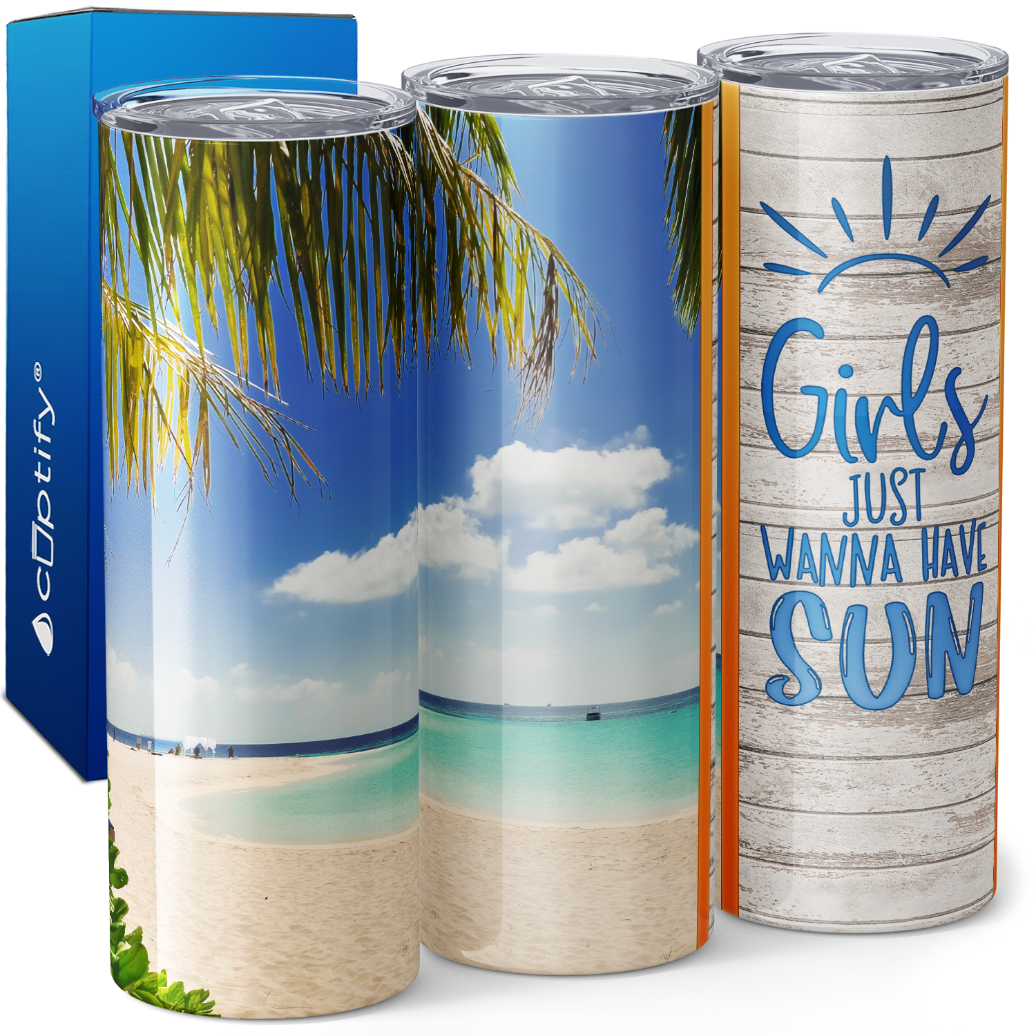 Girls Just Want to Have Sun at the Beach 20oz Skinny Tumbler