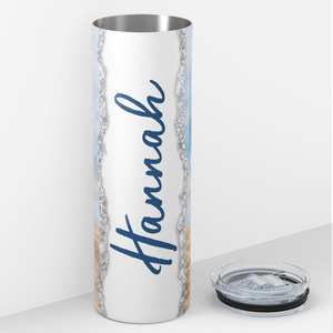 Personalized Beach Sand and Sun 20oz Skinny Tumbler