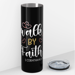 Walk by Faith Pink Marble 20oz Skinny Tumbler