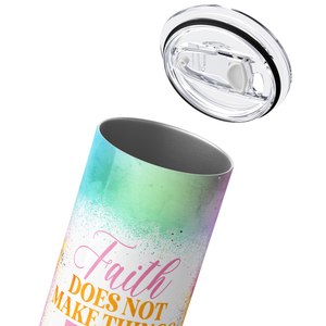 Faith Does not Make Things Easy with Sunflowers 20oz Skinny Tumbler