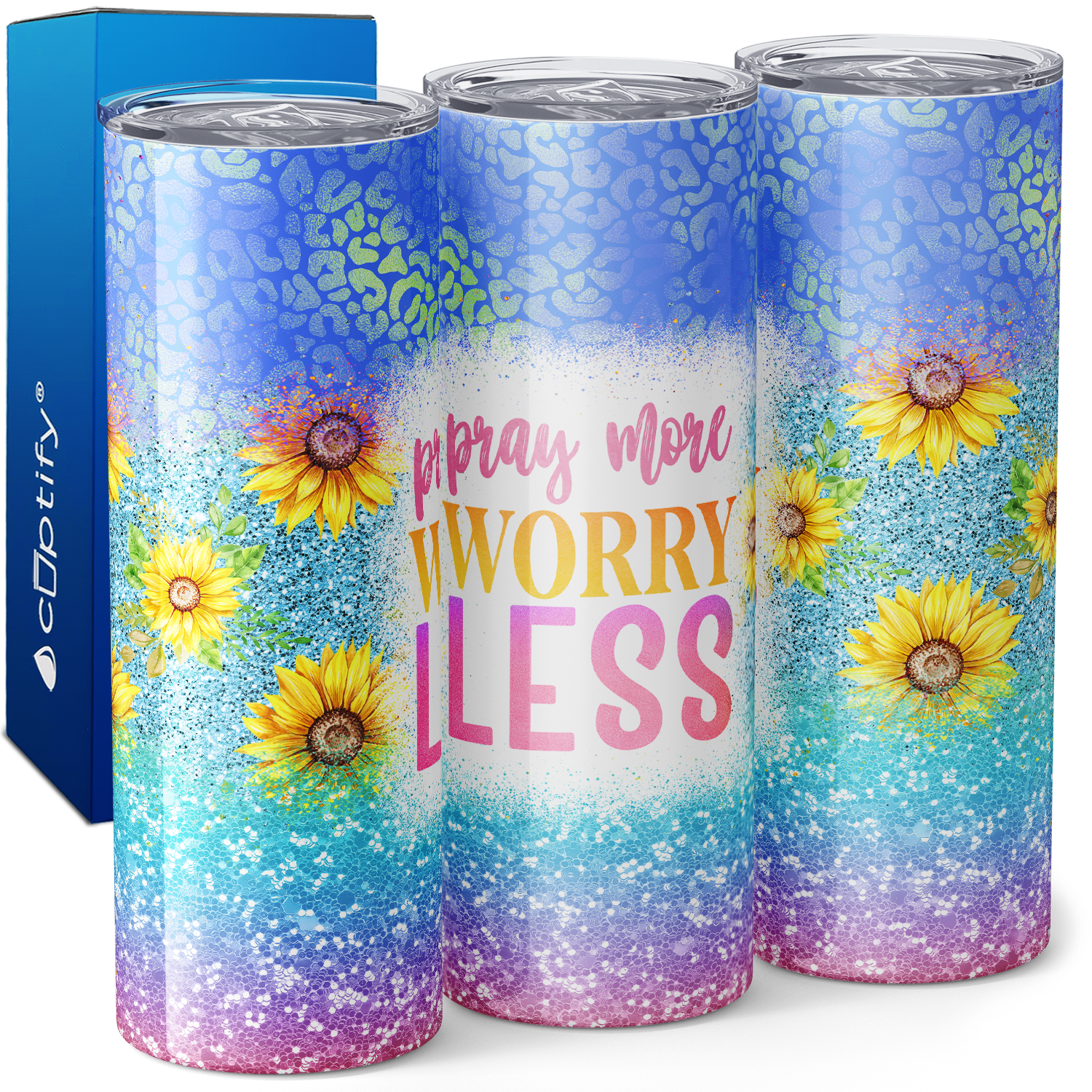 Pray More Worry Less 20oz Skinny Tumbler