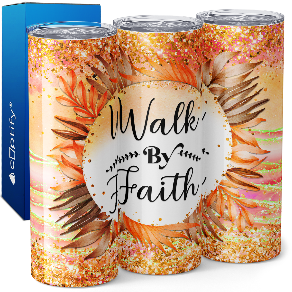 Walk by Faith 20oz Skinny Tumbler