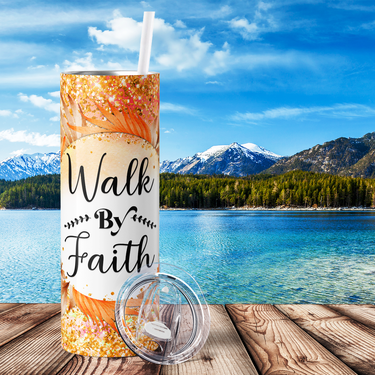 Walk by Faith 20oz Skinny Tumbler