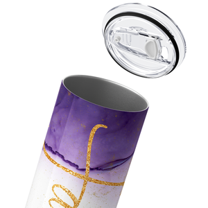 Faith Purple Ombre Marble 20oz Skinny Tumbler