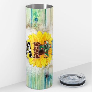 Faith on Teal Fence 20oz Skinny Tumbler