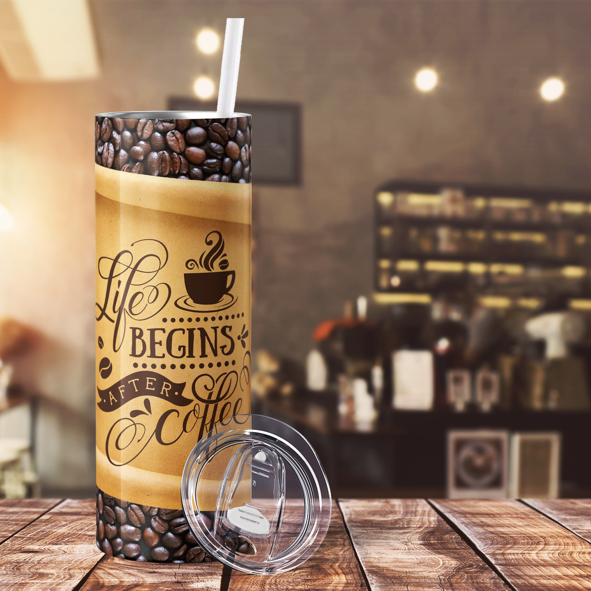 Life Begins After Coffee 20oz Skinny Tumbler