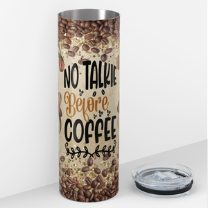 No Talkie Before Coffee Gnomes 20oz Skinny Tumbler