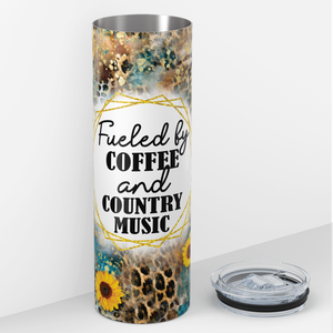 Fueled by Coffee and Country Music 20oz Skinny Tumbler