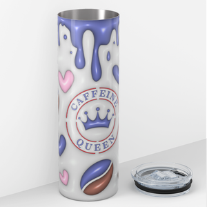 Caffeine Queen Coffee Beans 20oz Skinny Tumbler