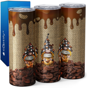 Coffee Gnomes on Burlap Beans 20oz Skinny Tumbler