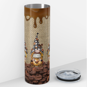 Coffee Gnomes on Burlap Beans 20oz Skinny Tumbler