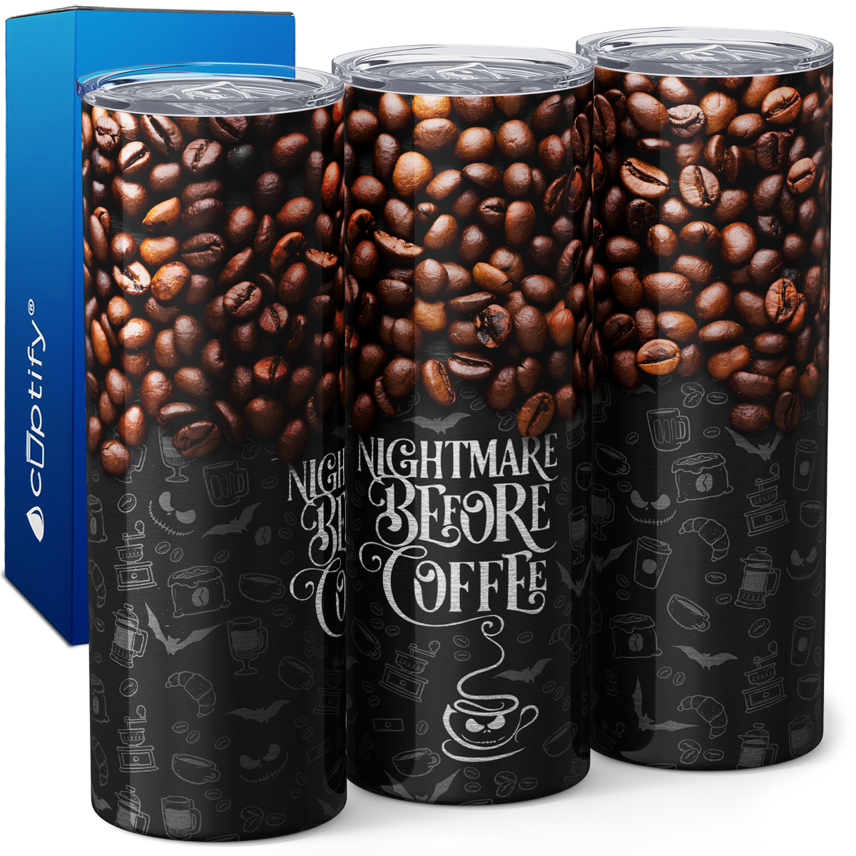 Nightmare Before Coffee 20oz Skinny Tumbler