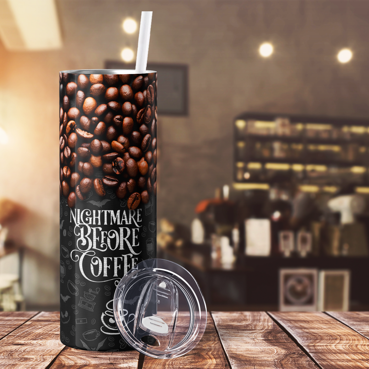 Nightmare Before Coffee 20oz Skinny Tumbler