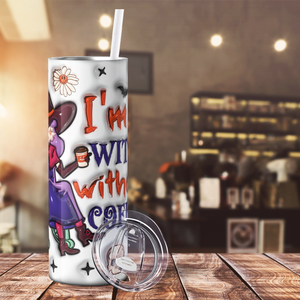 Im a Witch without Coffee 20oz Skinny Tumbler