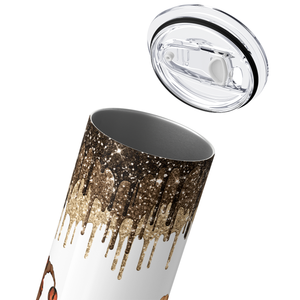 Coffee Gnomes on Glood Glitter 20oz Skinny Tumbler