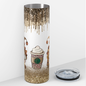 Coffee Gnomes on Glood Glitter 20oz Skinny Tumbler