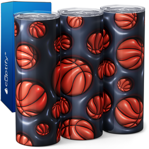 Inflated Basketballs 20oz Skinny Tumbler