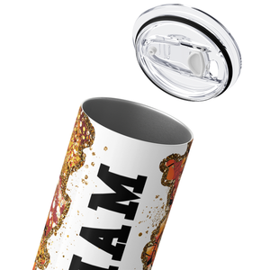 Personalized Baskbetballs and Tiger Print with Glitter 20oz Skinny Tumbler