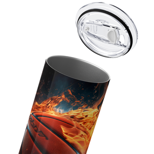 Flaming 20oz Skinny - Baseball Tumbler